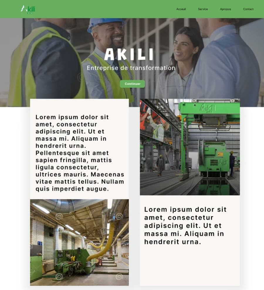 Page d’accueil — ateliers et équipements