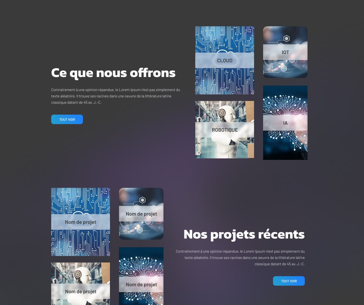 Offres et projets récents