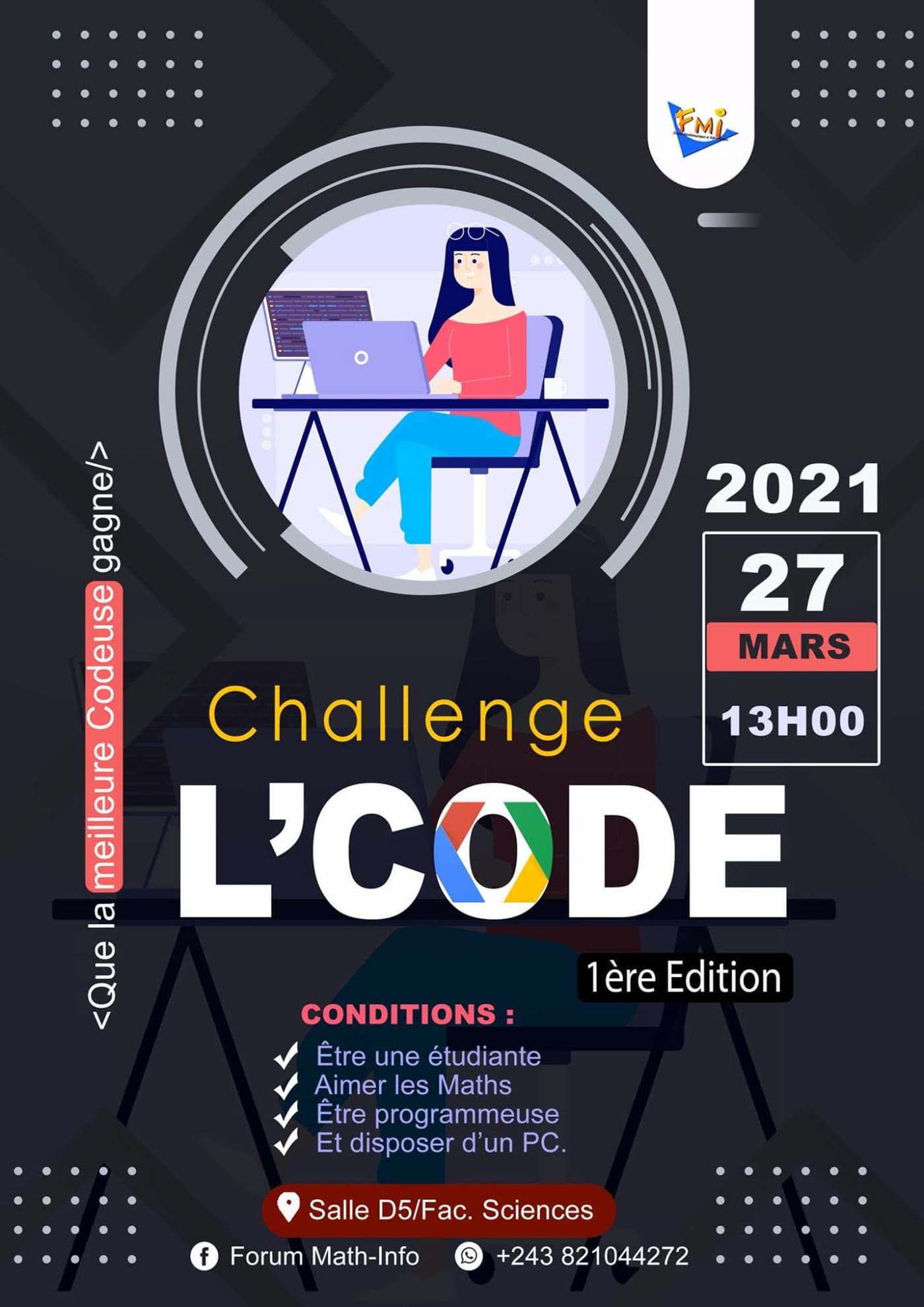 Affiche du Challenge L’CODE, 1re édition, 27 mars 2021