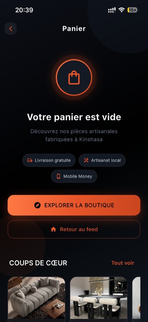 KIN Shopping Store — Panier et boutique