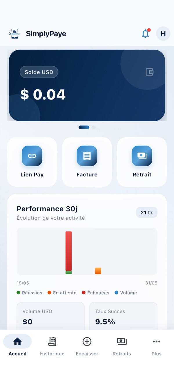 SimplyPaye — Application marchande